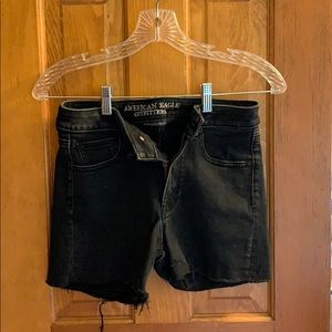 American Eagle black jean shorts